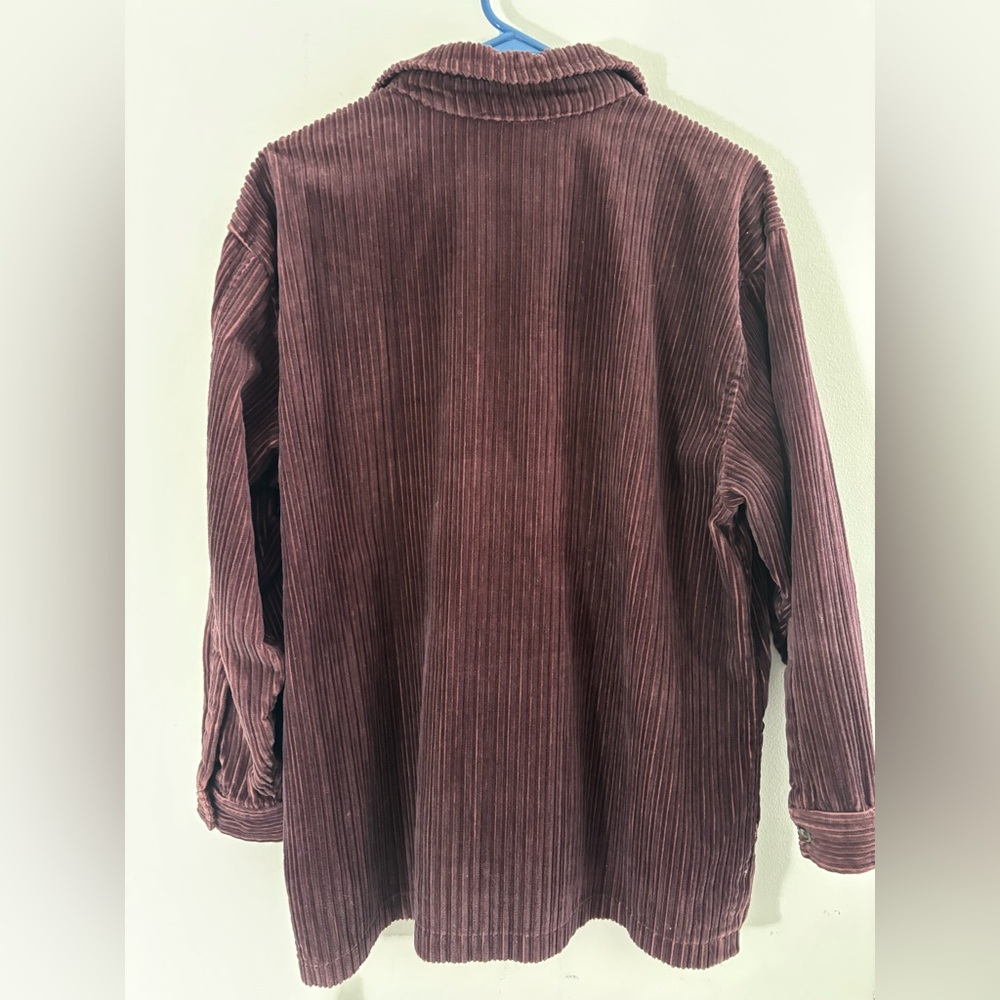 Marsh Landing Vintage Women’s Medium Velvet Feel Burgundy 100% Cotton Shacket - Picture 4 of 5